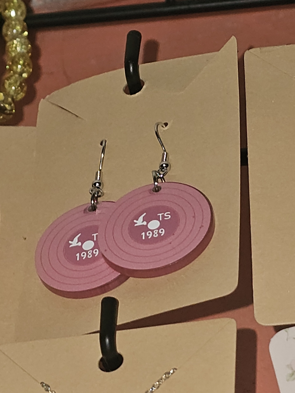 Taylor Swift Swiftie Ts Pink 1989 Disc Drop Earrings - Brand